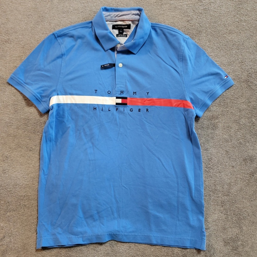 Tommy Hilfiger Men's Custom Fit Coupe Sur Measure THFlex Polo Shirt Size‎ Medium
